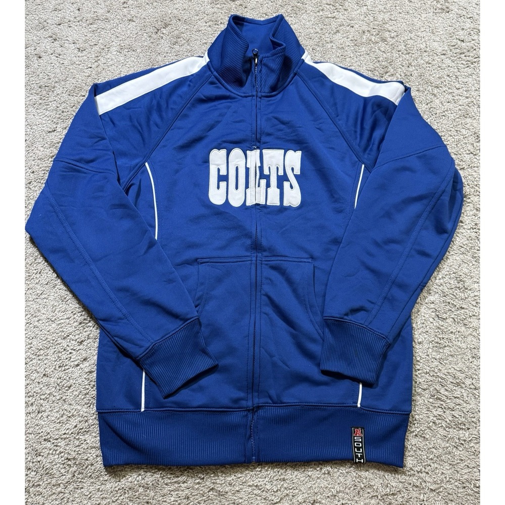 NFL Team Apparel Jacket Full Zip Indianapolis Colts Football Blue White Small